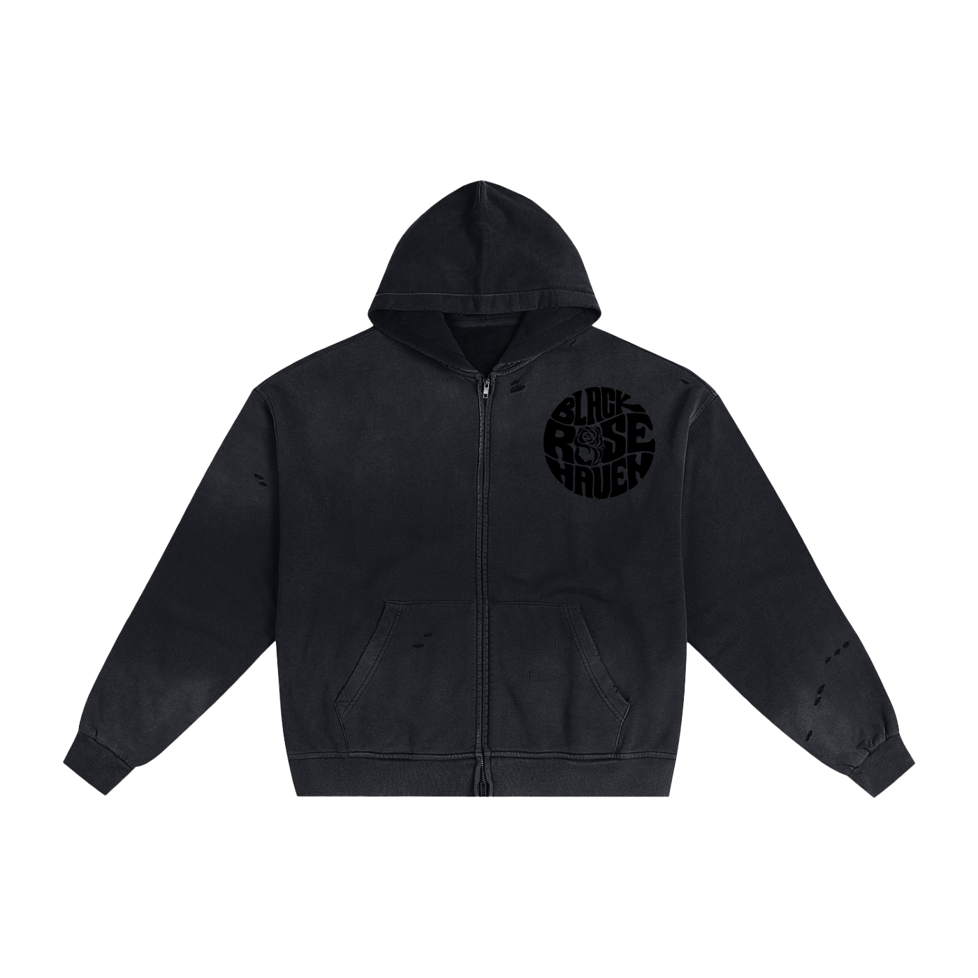 Hand-Frayed Zip - Up Jacket | Motherhood