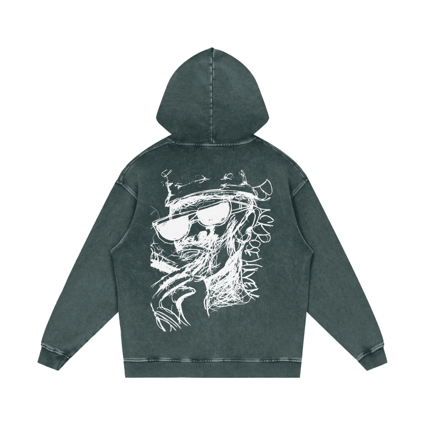 Vintage Snow Wash Oversize Hoodie | Smoking Man