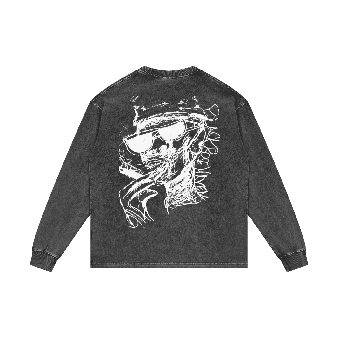 Vintage Snow Wash Long Sleeve T-Shirt | Smokin Man