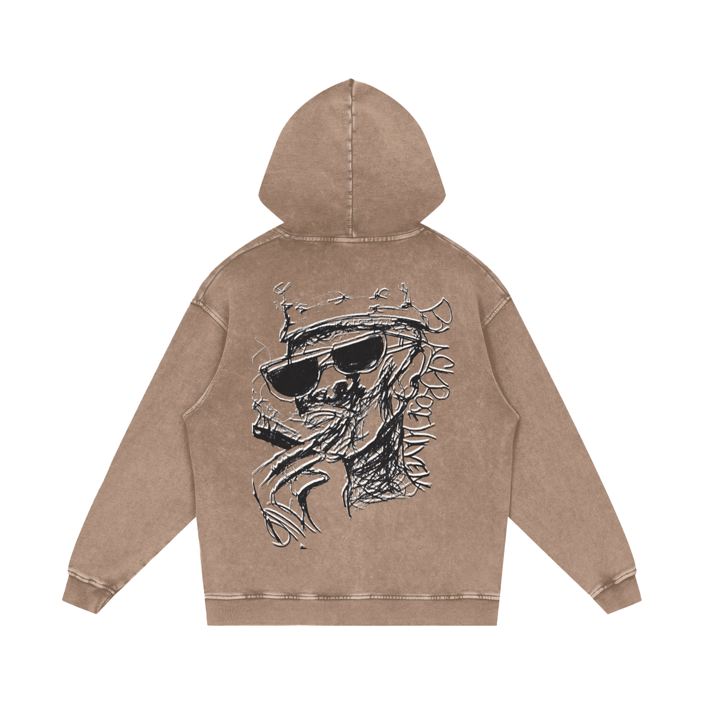 Vintage Ash Wash Pullover Hoodie | Smoking Man
