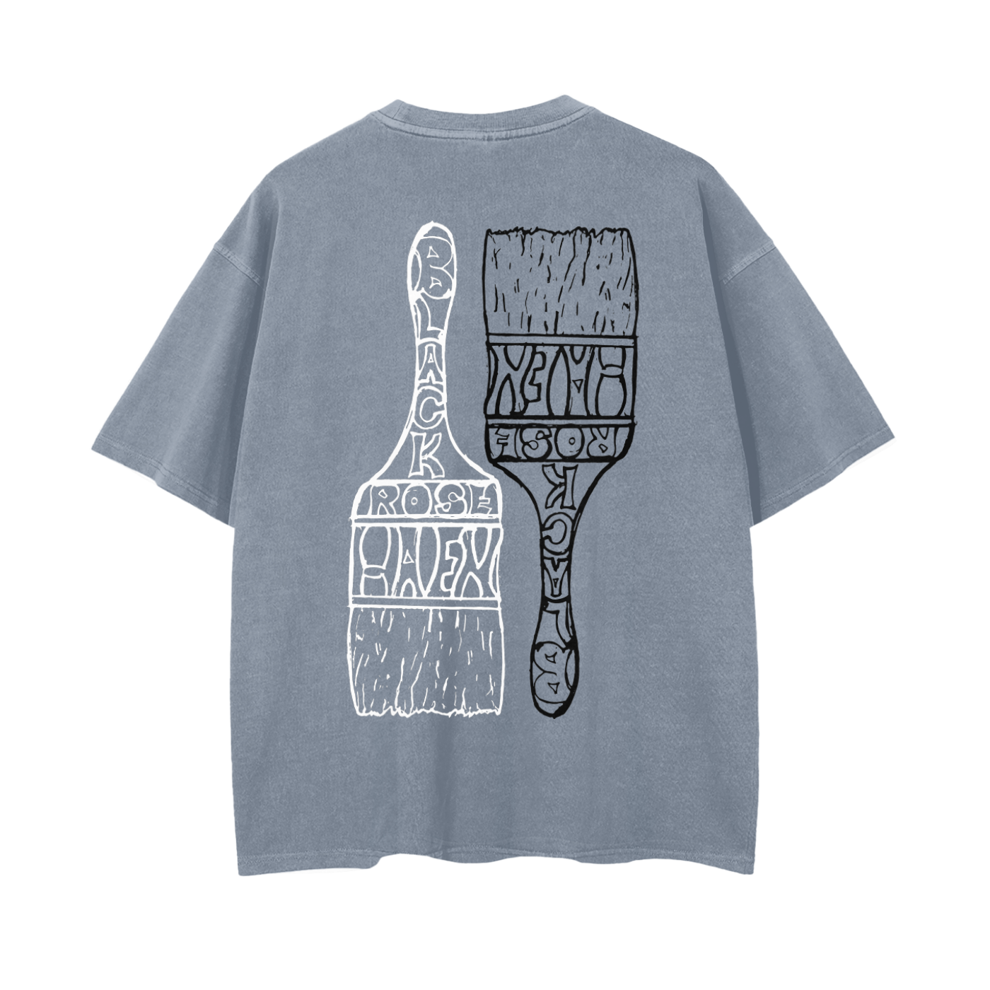 Vintage Ash Wash Drop Shoulder T-Shirt | Paint Brush