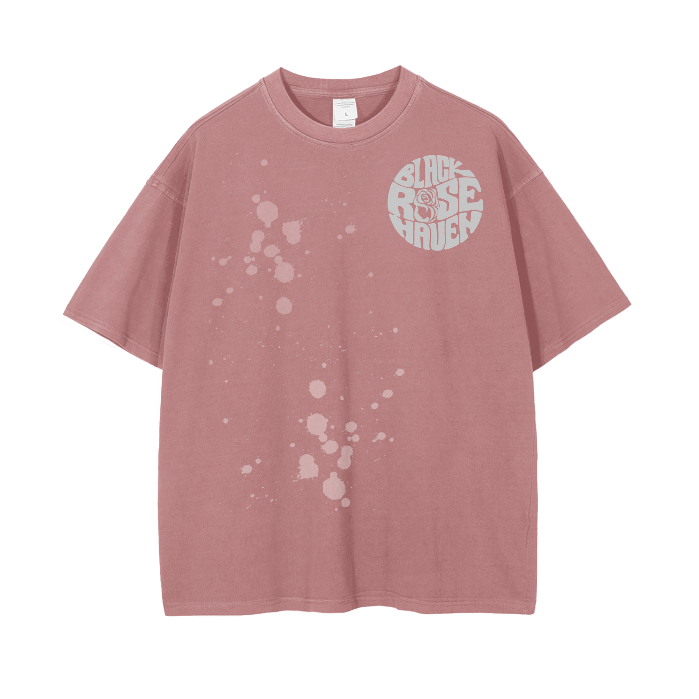 Vintage Ash Wash Drop Shoulder T-Shirt | Paint Brush
