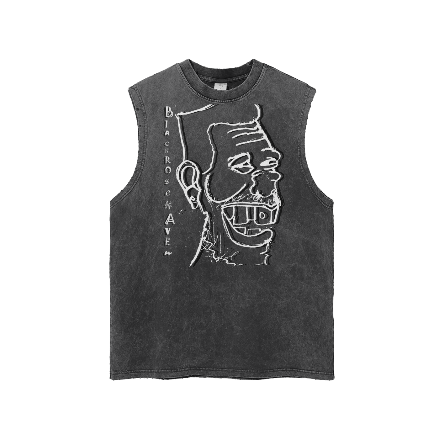 Vintage Snow Wash Frayed Hem Tank Top | Laughing Man