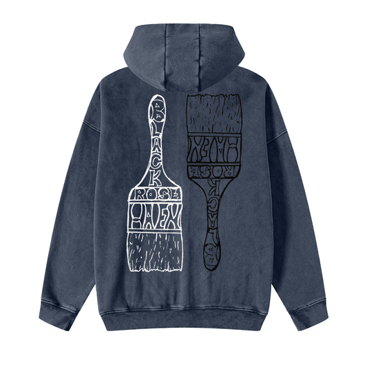 Vintage Snow Washed Zip - Up Jacket | Paint Brush