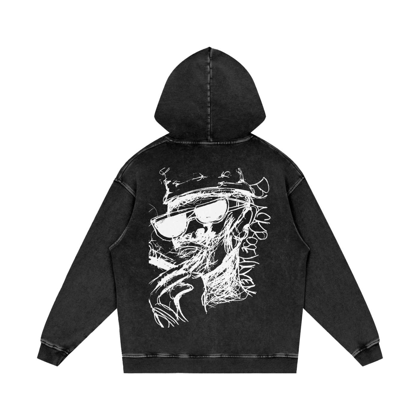 Vintage Snow Wash Oversize Hoodie | Smoking Man