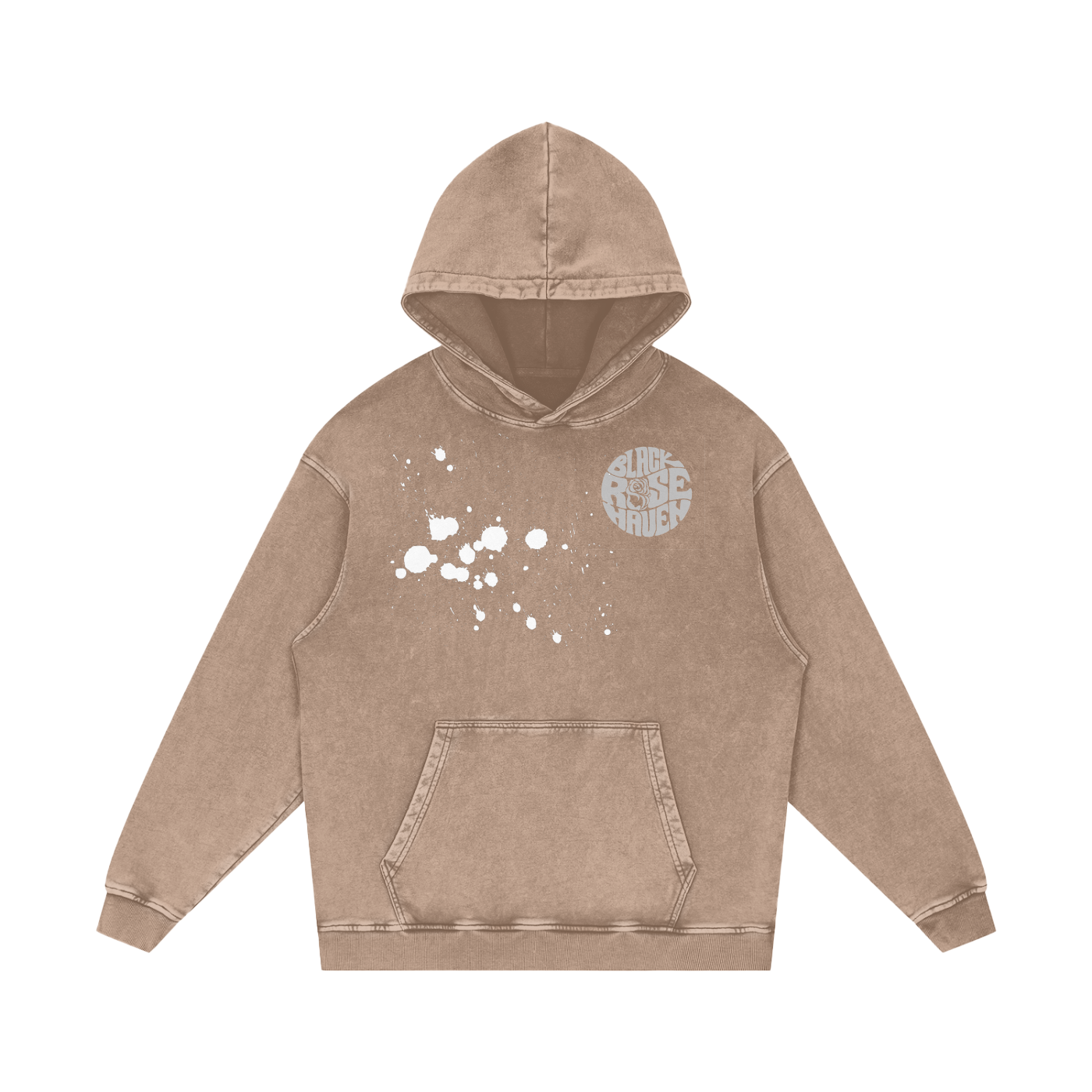 Vintage Ash Wash Pullover Hoodie | Paint Brush