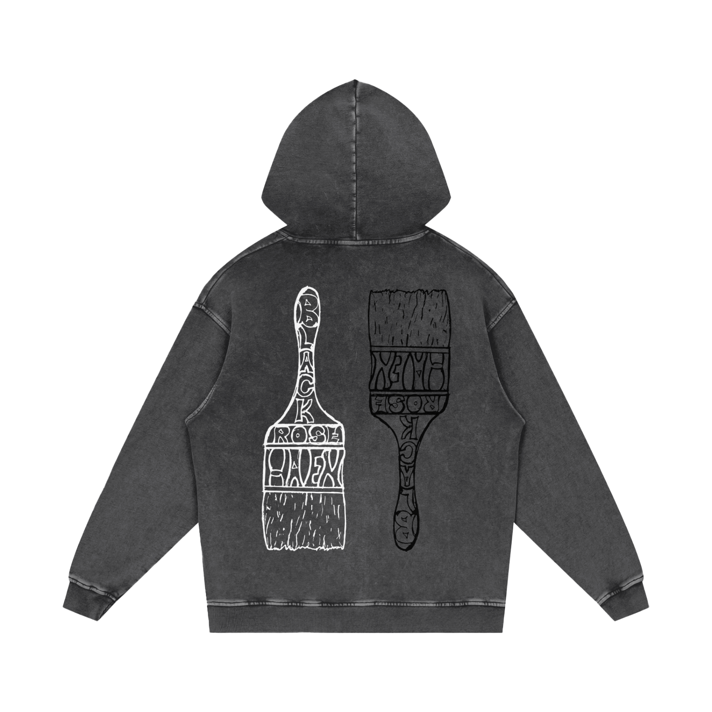 Vintage Ash Wash Pullover Hoodie | Paint Brush