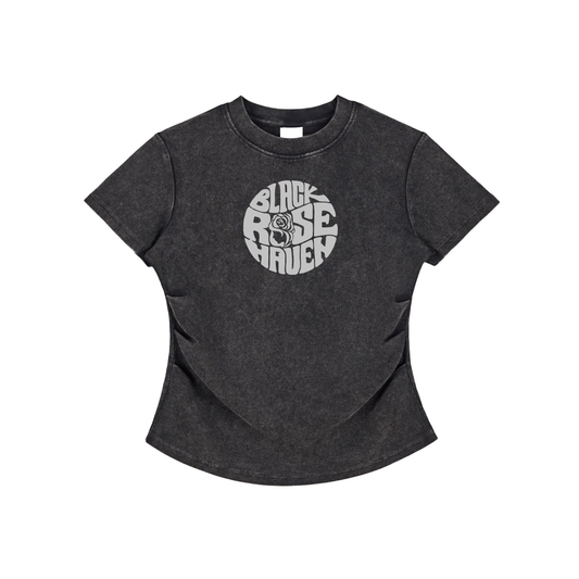 Vintaged Snow Wash Bodycon Cotton T-Shirt