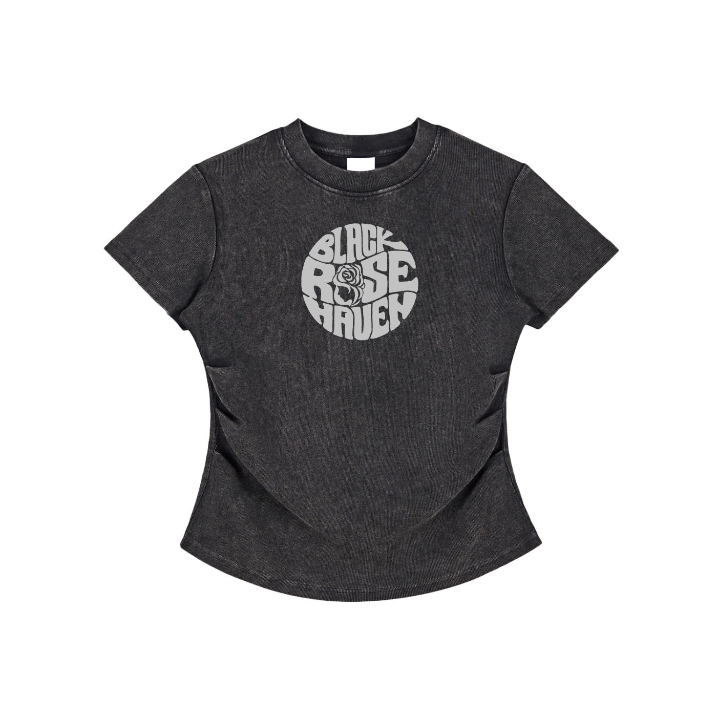 Vintaged Snow Wash Bodycon Cotton T-Shirt