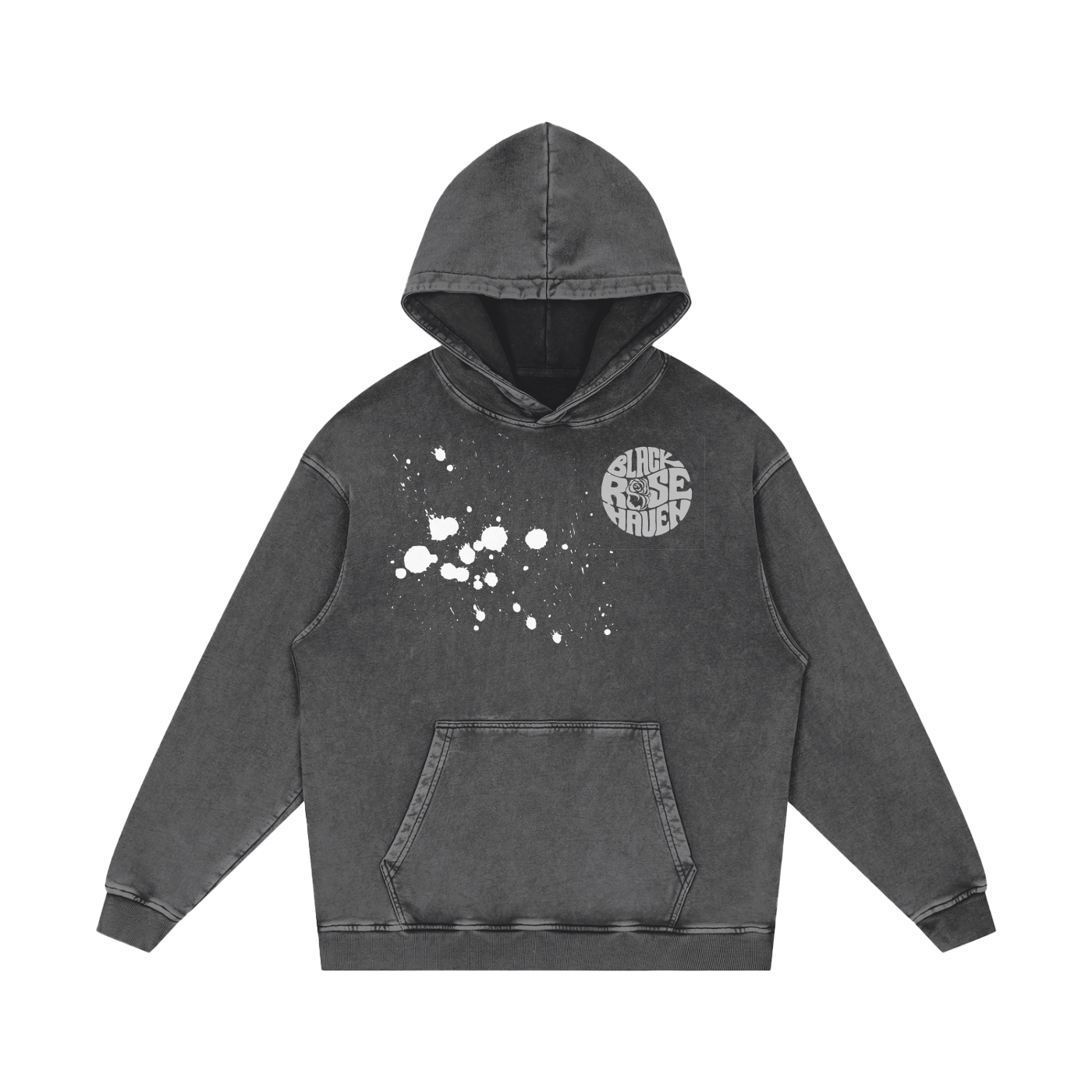 Vintage Ash Wash Pullover Hoodie | Paint Brush