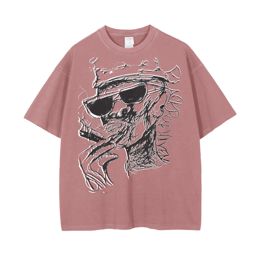 Vintage Ash Wash Drop Shoulder T-Shirt | Smoking Man