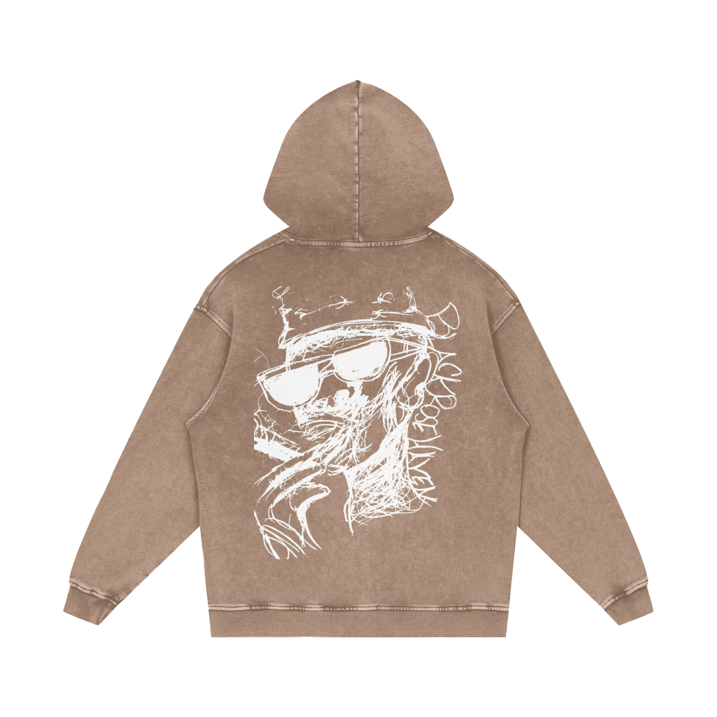 Vintage Snow Wash Oversize Hoodie | Smoking Man