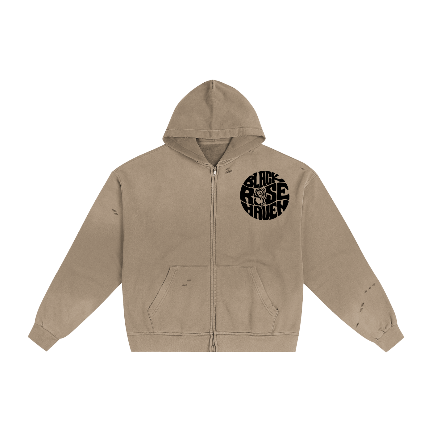 Hand-Frayed Zip - Up Jacket | Motherhood