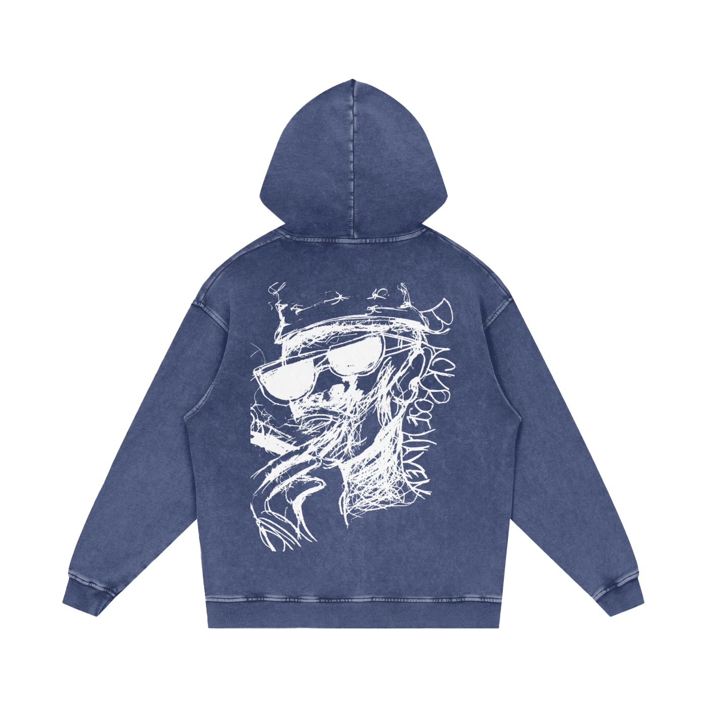 Vintage Snow Wash Oversize Hoodie | Smoking Man