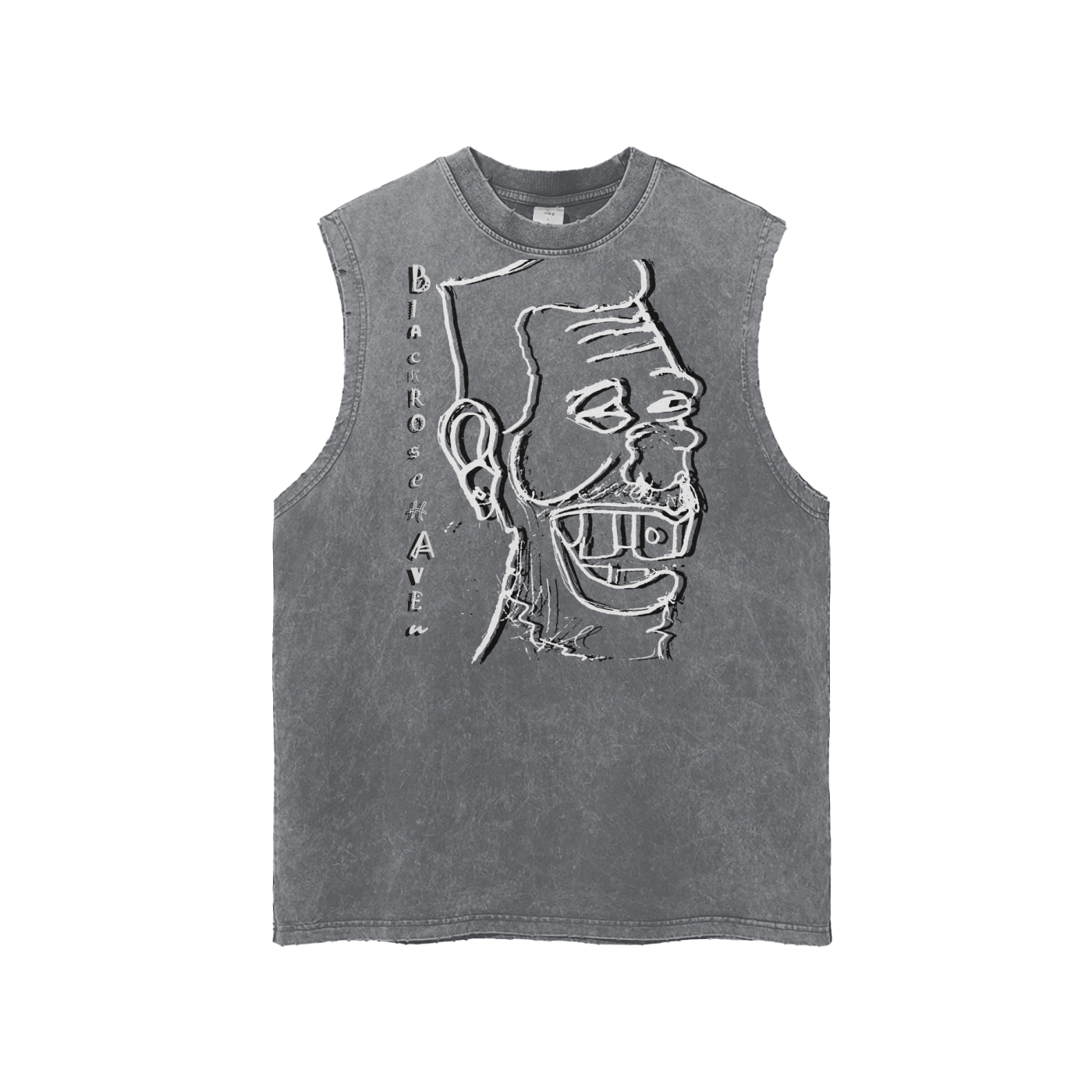 Vintage Snow Wash Frayed Hem Tank Top | Laughing Man