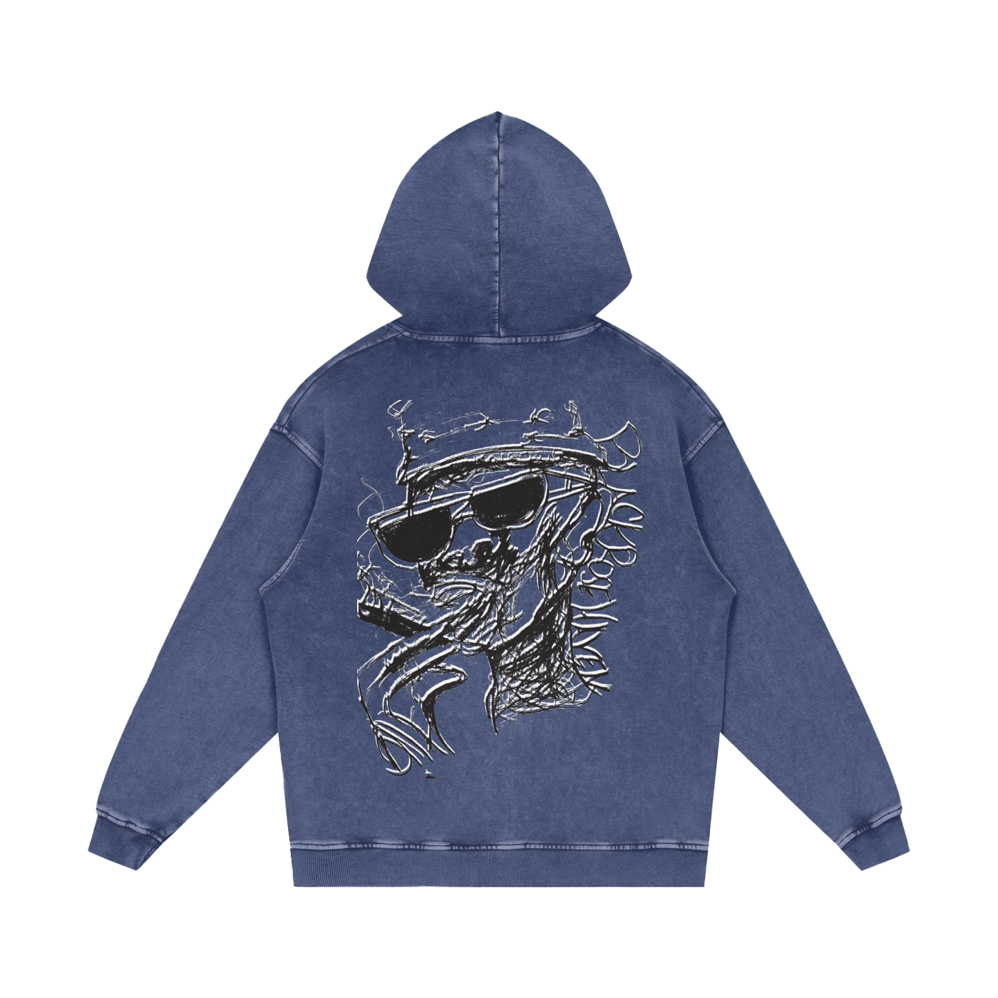 Vintage Ash Wash Pullover Hoodie | Smoking Man