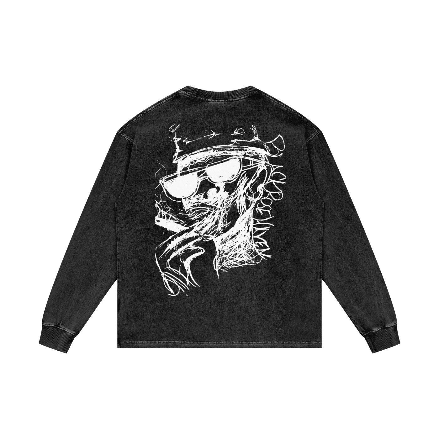 Vintage Snow Wash Long Sleeve T-Shirt | Smokin Man