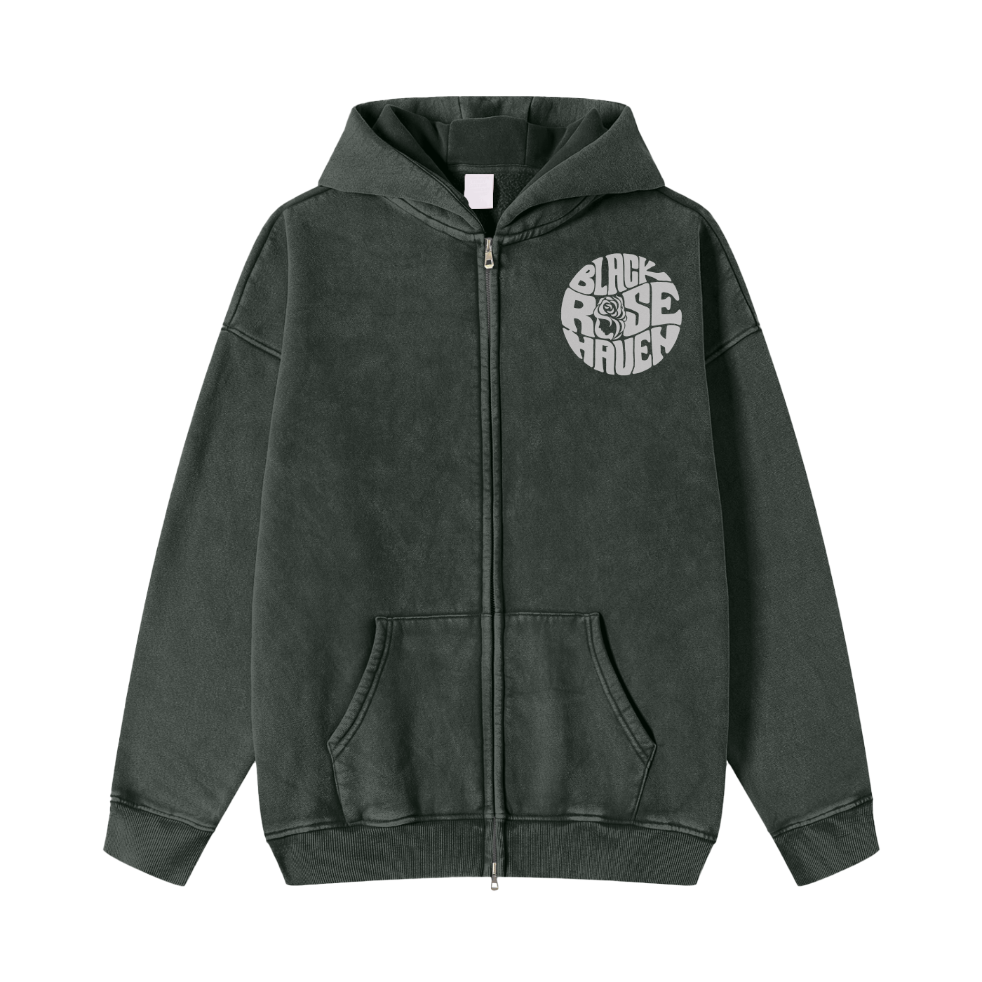 Vintage Snow Washed Zip - Up Jacket | Boho Woman
