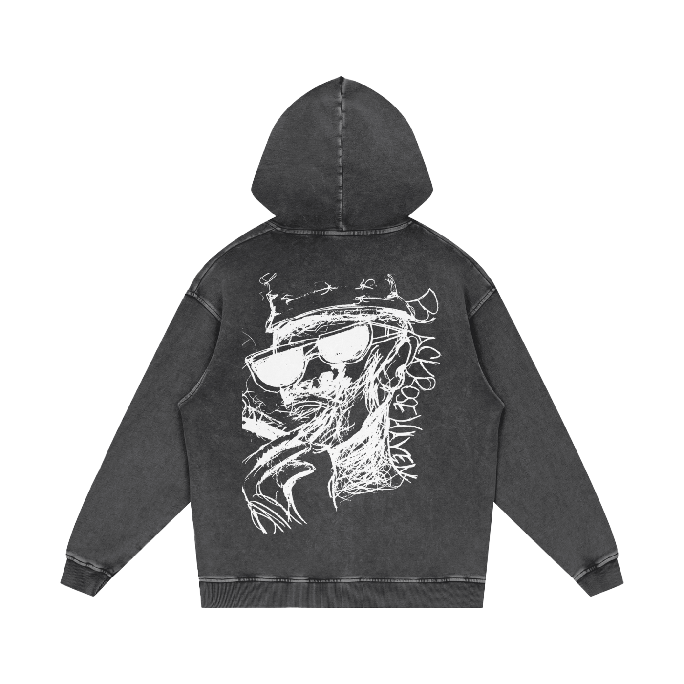 Vintage Snow Wash Oversize Hoodie | Smoking Man