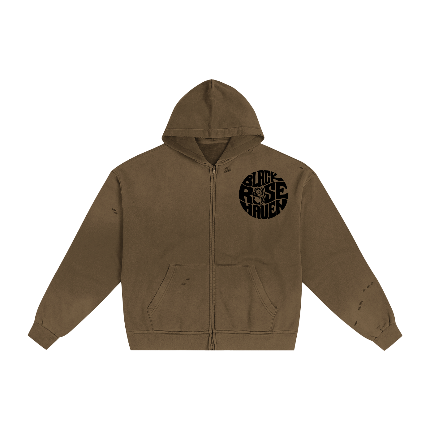 Hand-Frayed Zip - Up Jacket | Motherhood