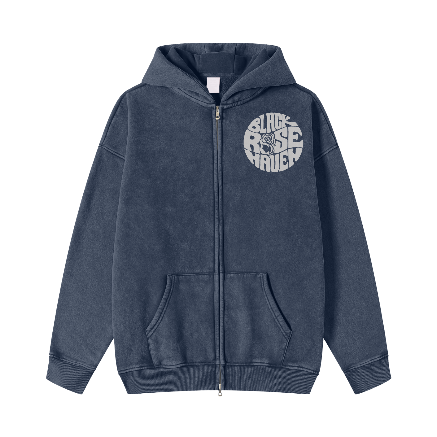 Vintage Snow Washed Zip-Up Jacket  | Laughing Man