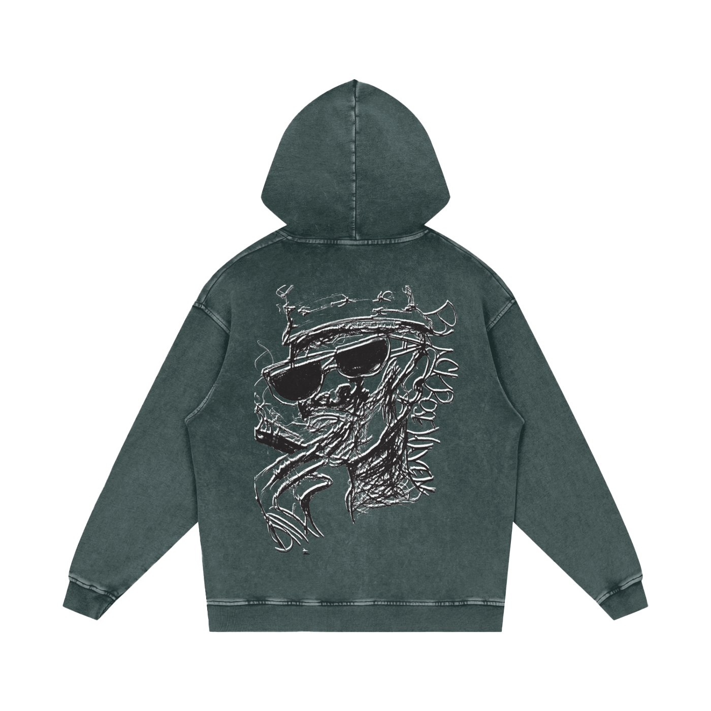 Vintage Ash Wash Pullover Hoodie | Smoking Man