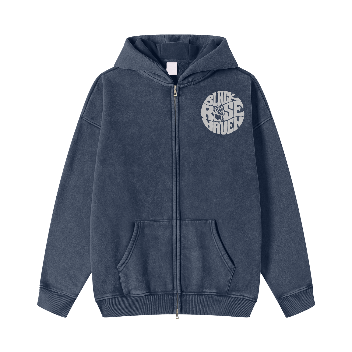 Vintage Snow Washed Zip - Up Jacket | Boho Woman