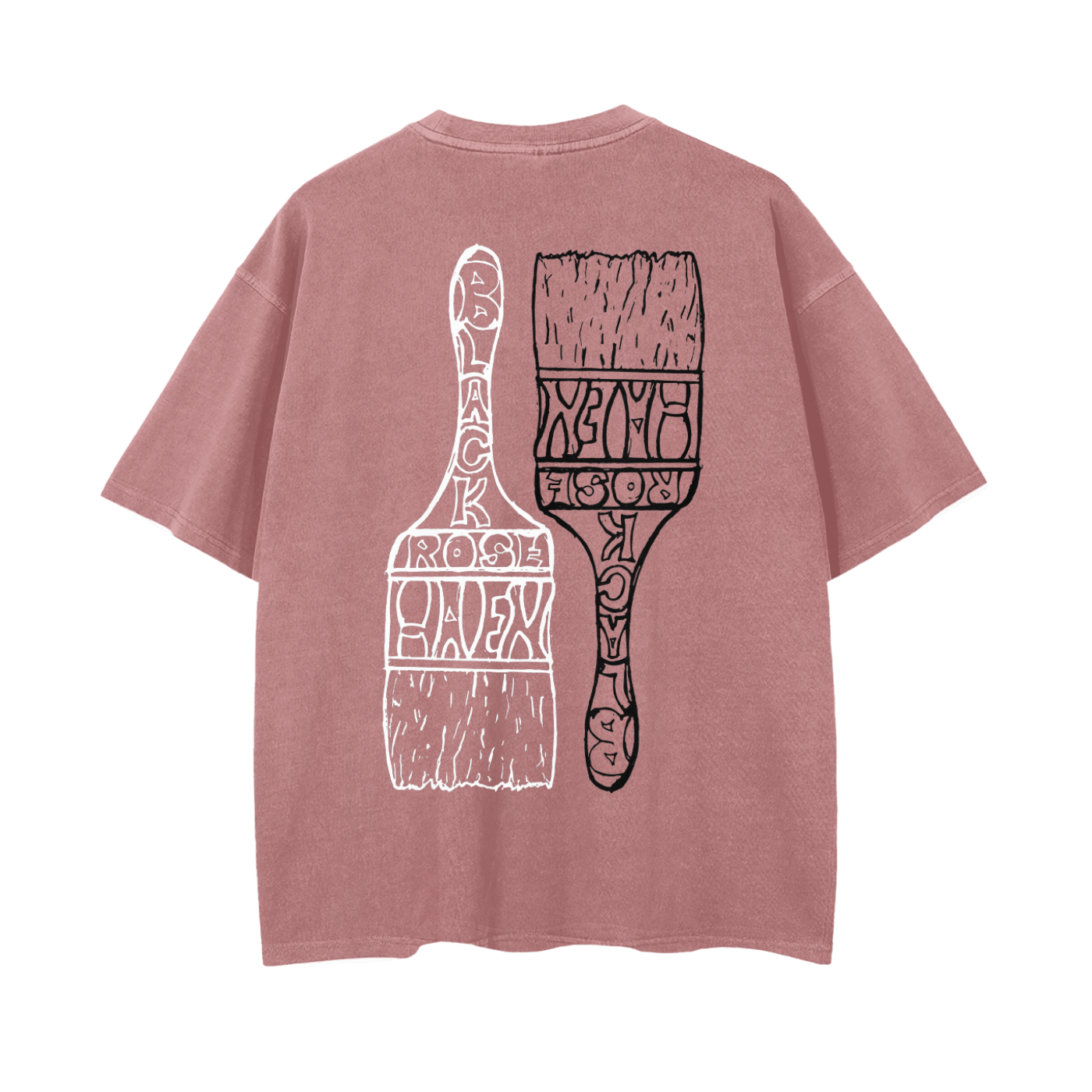 Vintage Ash Wash Drop Shoulder T-Shirt | Paint Brush